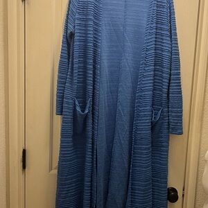 LuLaRoe Blue Textured Long Cardigan